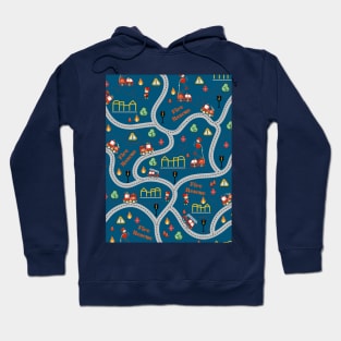 Fireman cute seamless kids pattern navy blue Hoodie